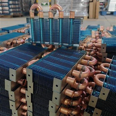 Blue Copper Tube Aluminum Fin Condenser
